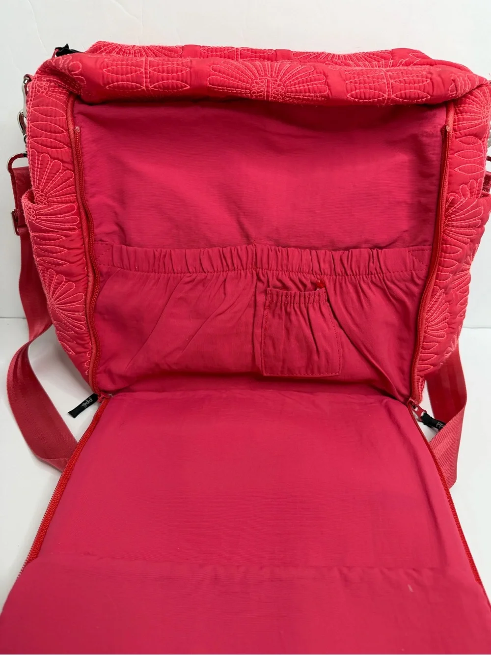 Petunia Pickle Bottom Diaper Bag Quilted Floral Hot Pink Backpack Crossbody